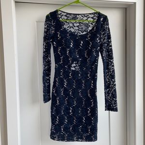 Tight Fitting Navy Blue Formal Short Dress